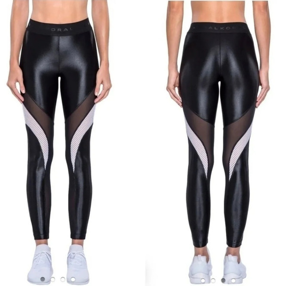 Koral Frame Mesh Panel High Waist Leggings Sz S - Picture 2 of 10